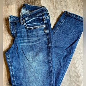 Women’s Silver Boyfriend Jeans, Size 29, Petite